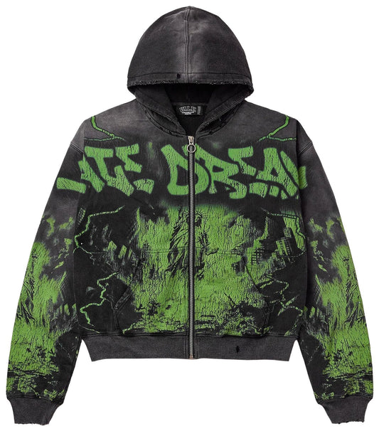Vale Forever Nightmare Zip Up Hoodie 'Black/Green'