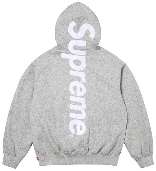 Supreme Satin Appliqué Hoodie (FW25) Heather Grey