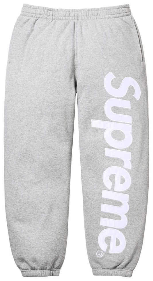 Supreme Satin Appliqué Sweatpants (FW25) Grey