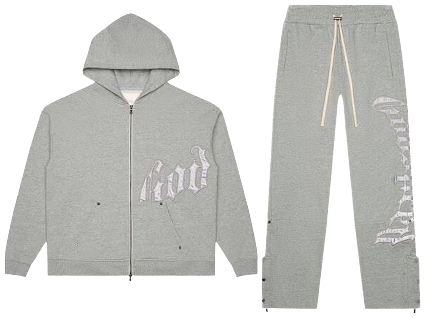 Godspeed OG Logo Sweatsuit V2 'Grey/Silver Satin'