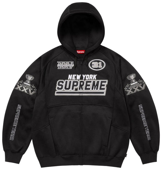 Supreme Football Zip Up Hooded Sweatshirt 'Black'