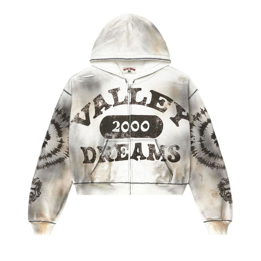 Vale Forever Spiral Zip Up Hoodie 'Dark White'