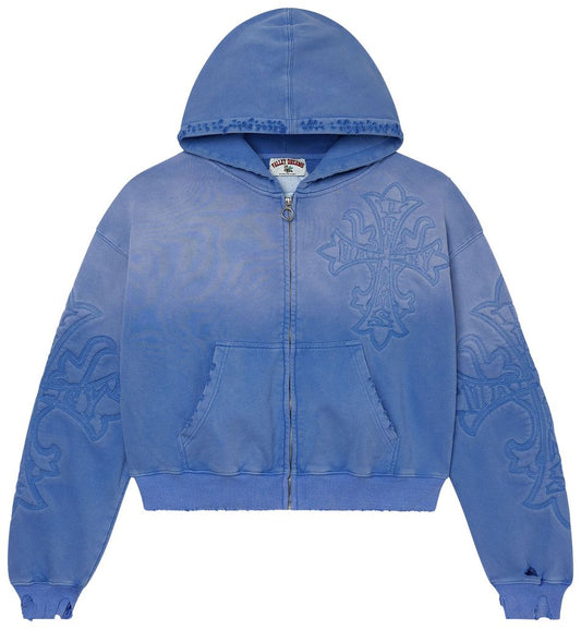 VALE CARVER ZIP UP HOODIE ICE BLUE
