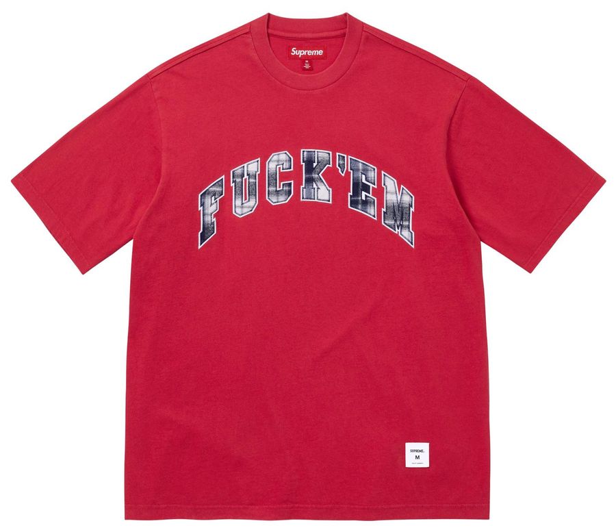 Supreme Fuck Em Plaid Short-Sleeve Top 'Red'
