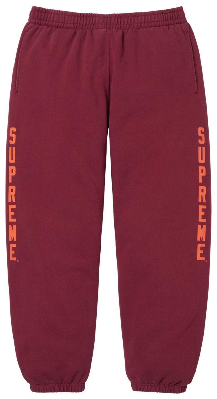 Supreme Washed Logo Sweatpant Cardinal
