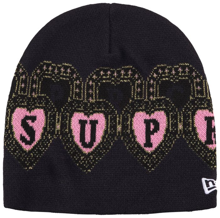 Supreme New Era Hearts Beanie Navy