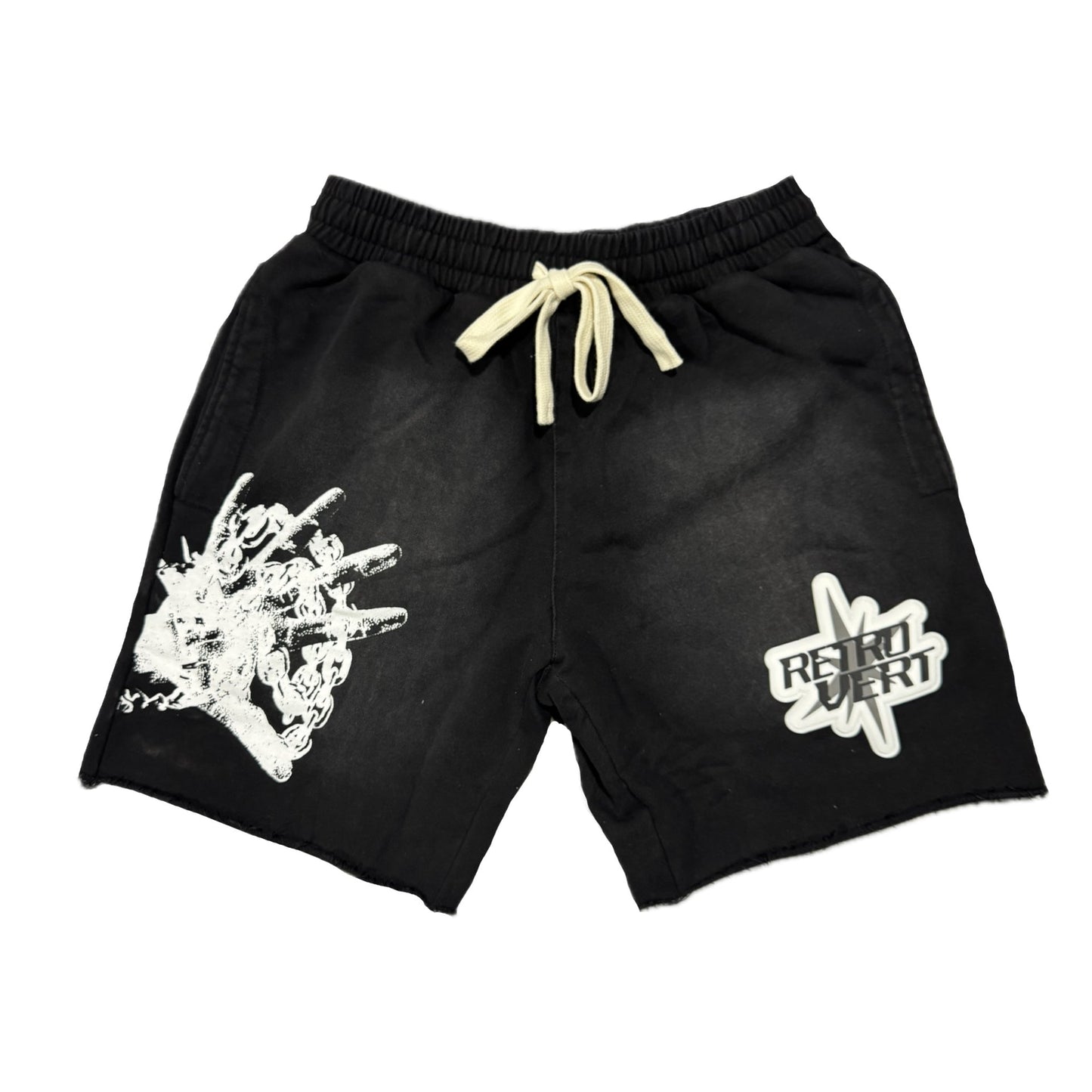 Retrovert Spiked Hands Shorts Black