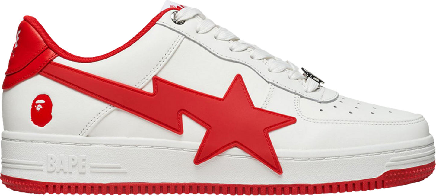 A Bathing Ape Bape Sta Low White Red