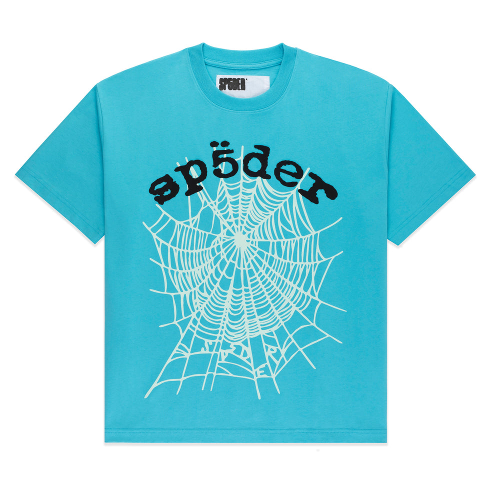 SP5DER CYAN OG WEB V2 TEE