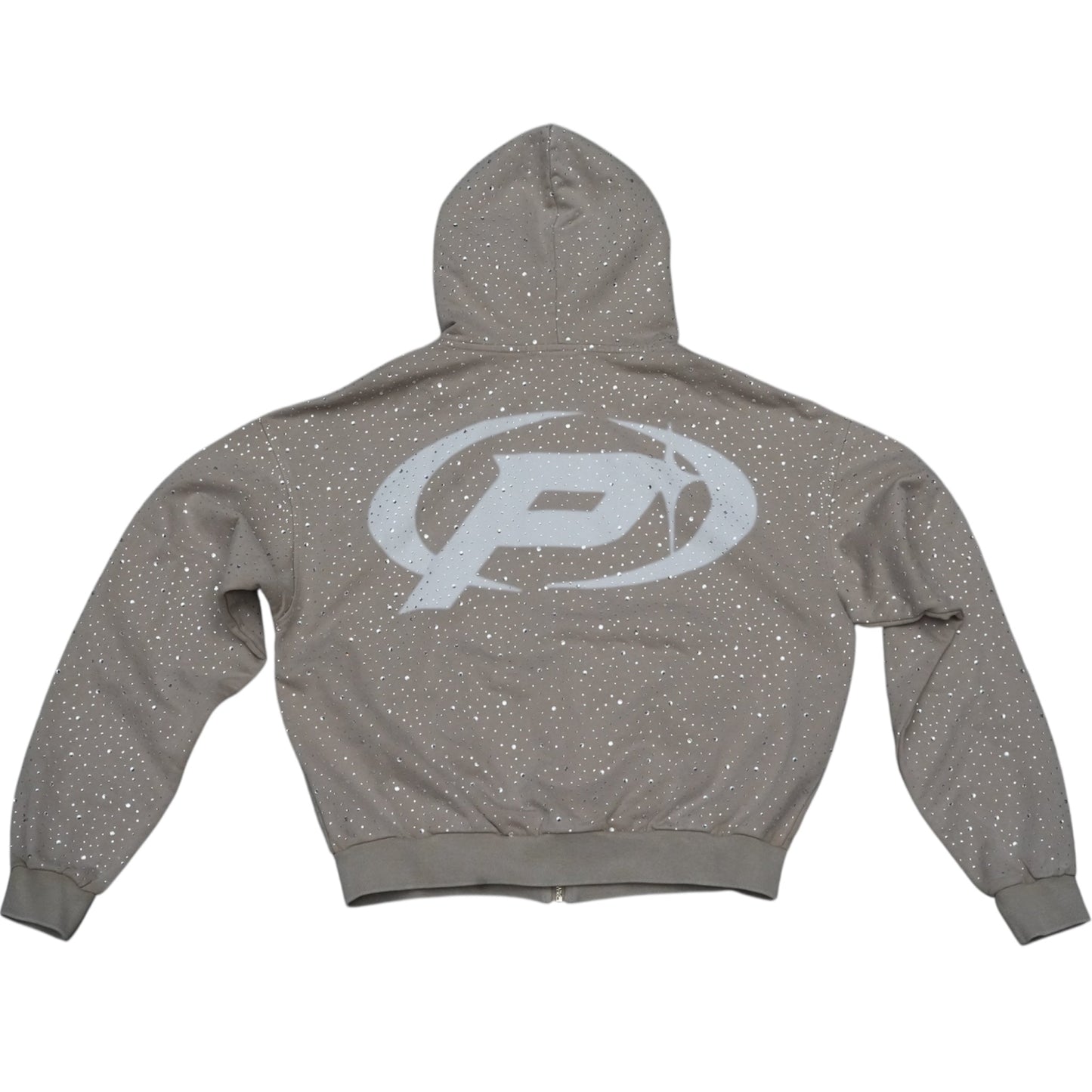 Prestige Co. Diamond Zip Up Hoodie Tan