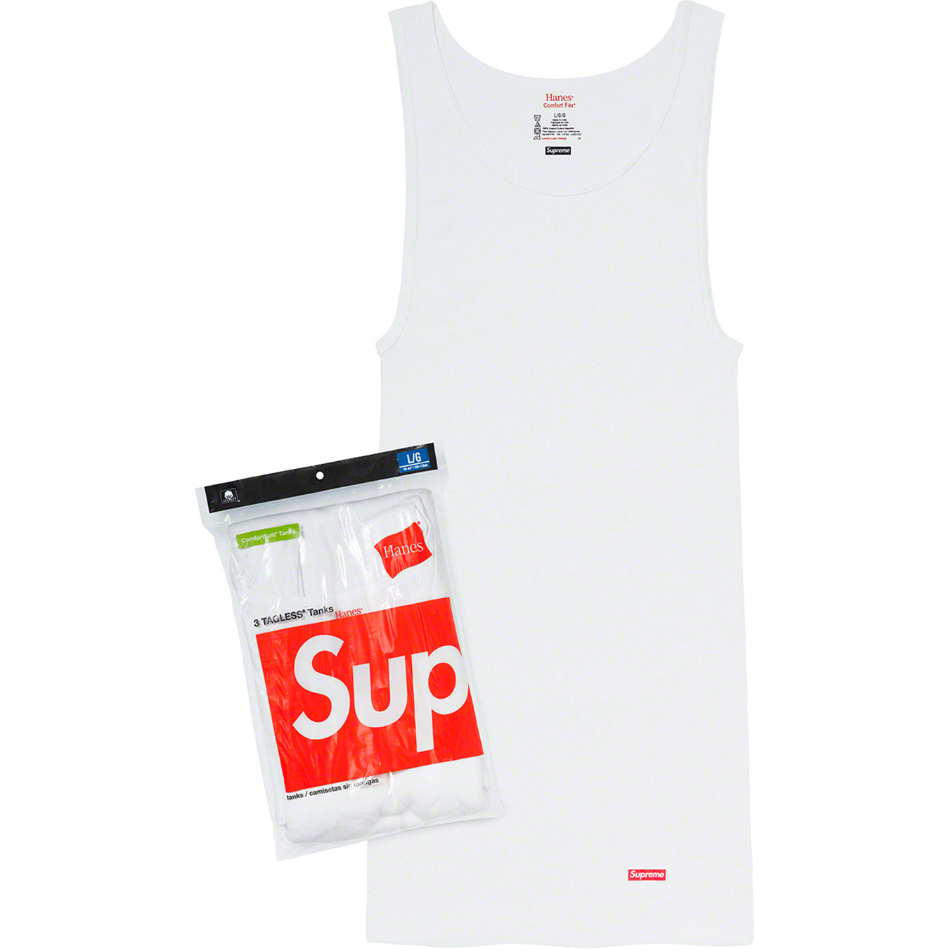 Supreme Hanes Tagless Tank White
