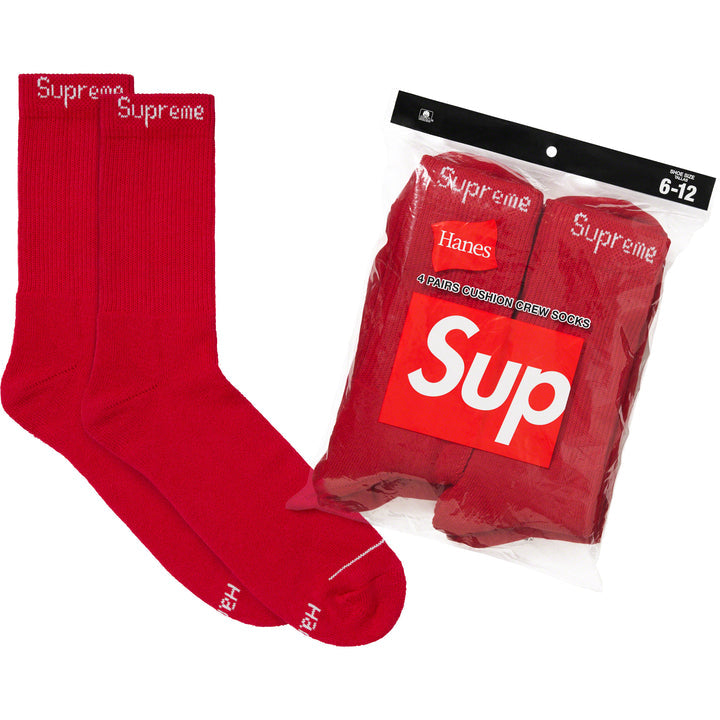 Supreme Hanes Socks (4 Pack) Red
