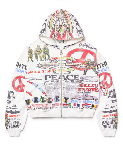 VALE PEACE ZIP UP HOODIE