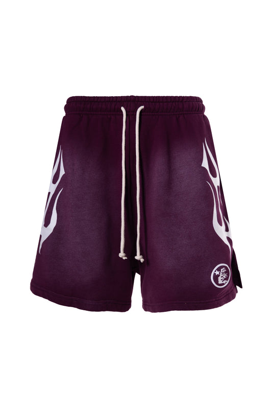 HELLSTAR Flame Shorts Burgundy