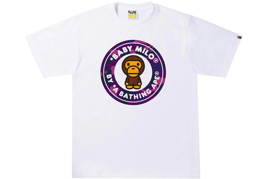PROMO BAPE Color Camo Milo Busy Works Tee White/Purple