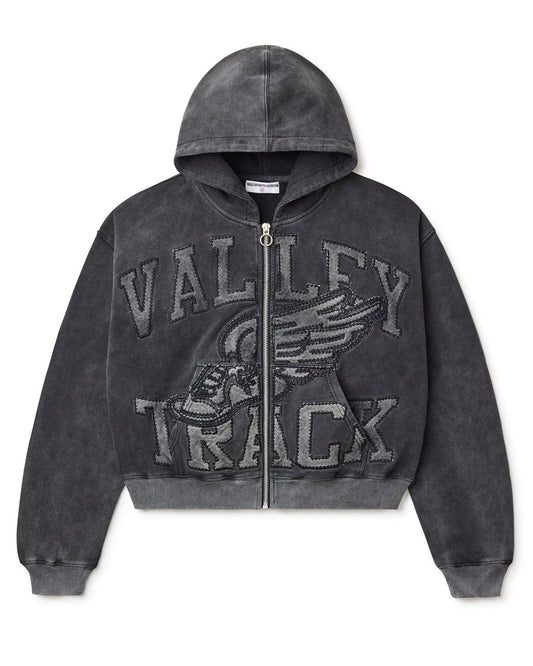 VALE Black Cat Zip Up Hoodie Black