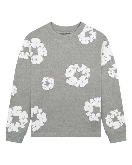 Denim Tears The Cotton Wreath Long Sleeve Tee Grey