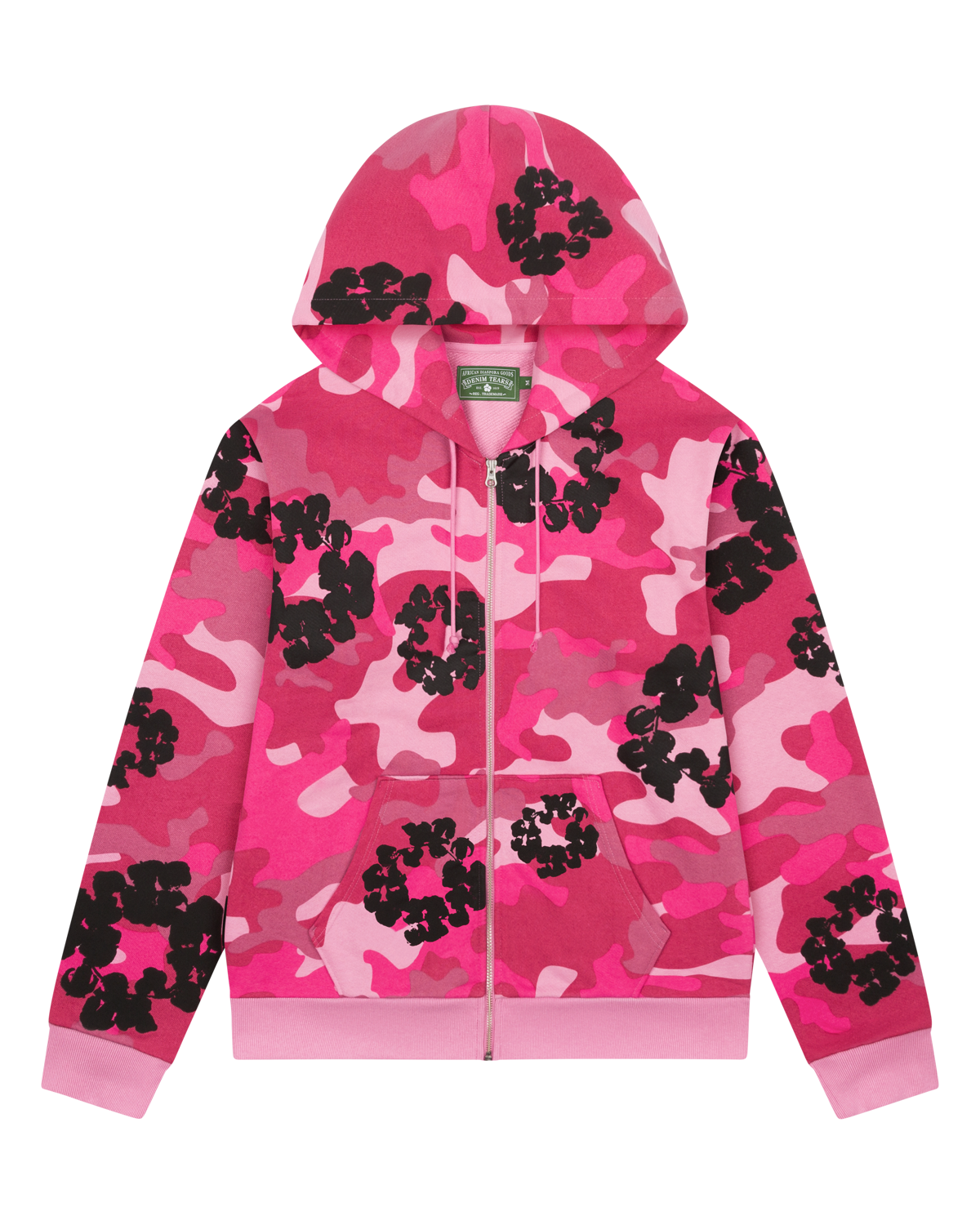 Denim Tears The Wreath Zip Hoodie Pink Camo