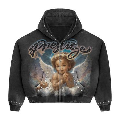 Prestige Co. Blue Angel Zip Up Hoodie Black