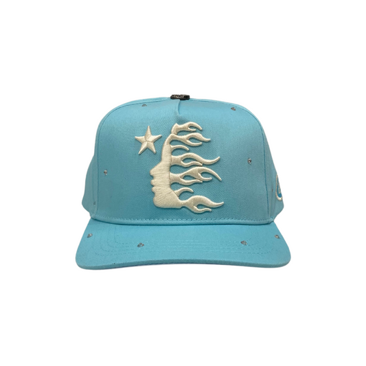 HELLSTAR OG Logo Hat (Snapback + Rhinestones) Baby Blue