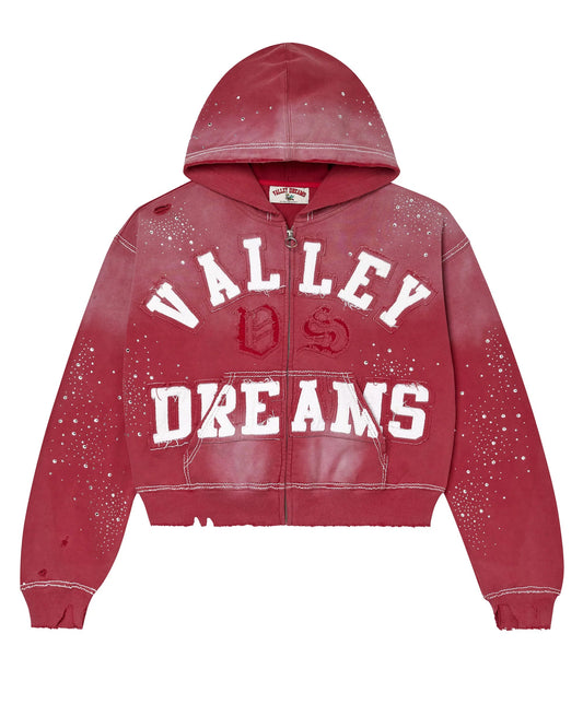 VALE Forever Classico Zip Up Hoodie Ruby Red