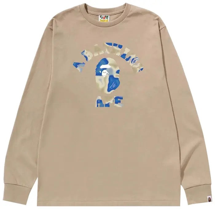 Bape Blue Marble Beige LS