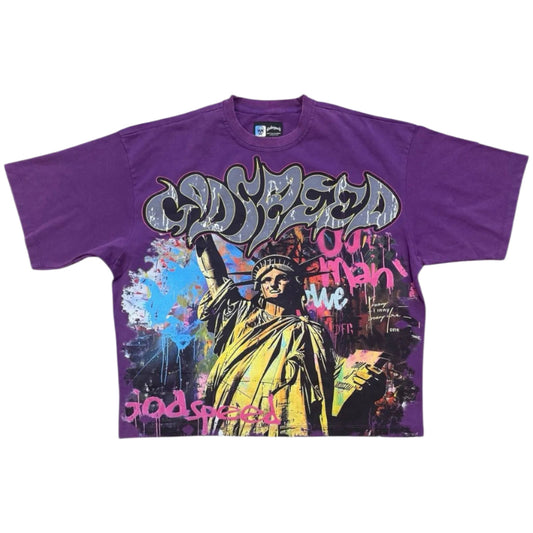 Godspeed NYC Vandalism Tee Purple