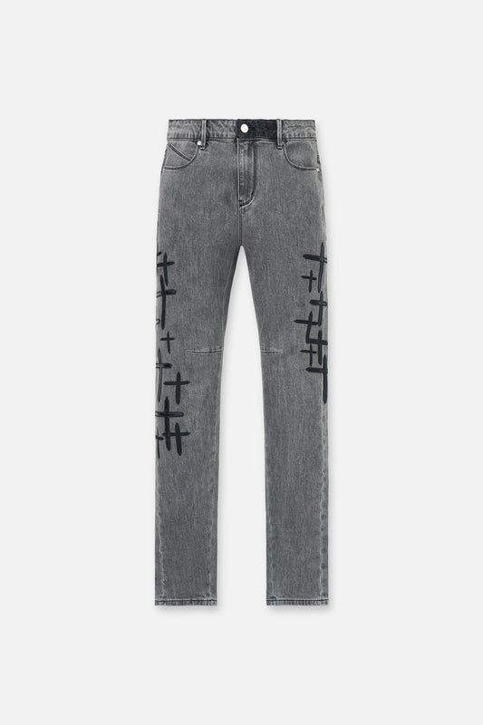 RTA Bryant Skinny Clouded Mist Cross Patch Jeans Clouded Mist