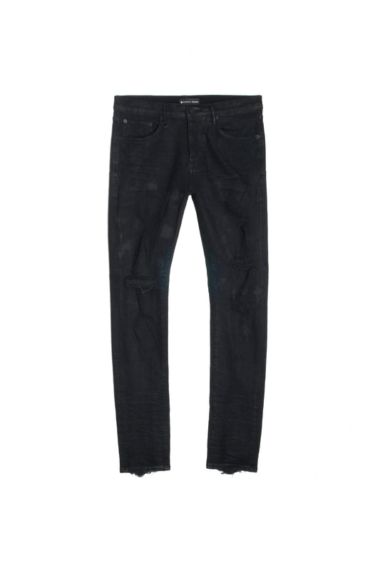 PURPLE BRAND Oil Spill Low Rise Skinny Jean 'Black'