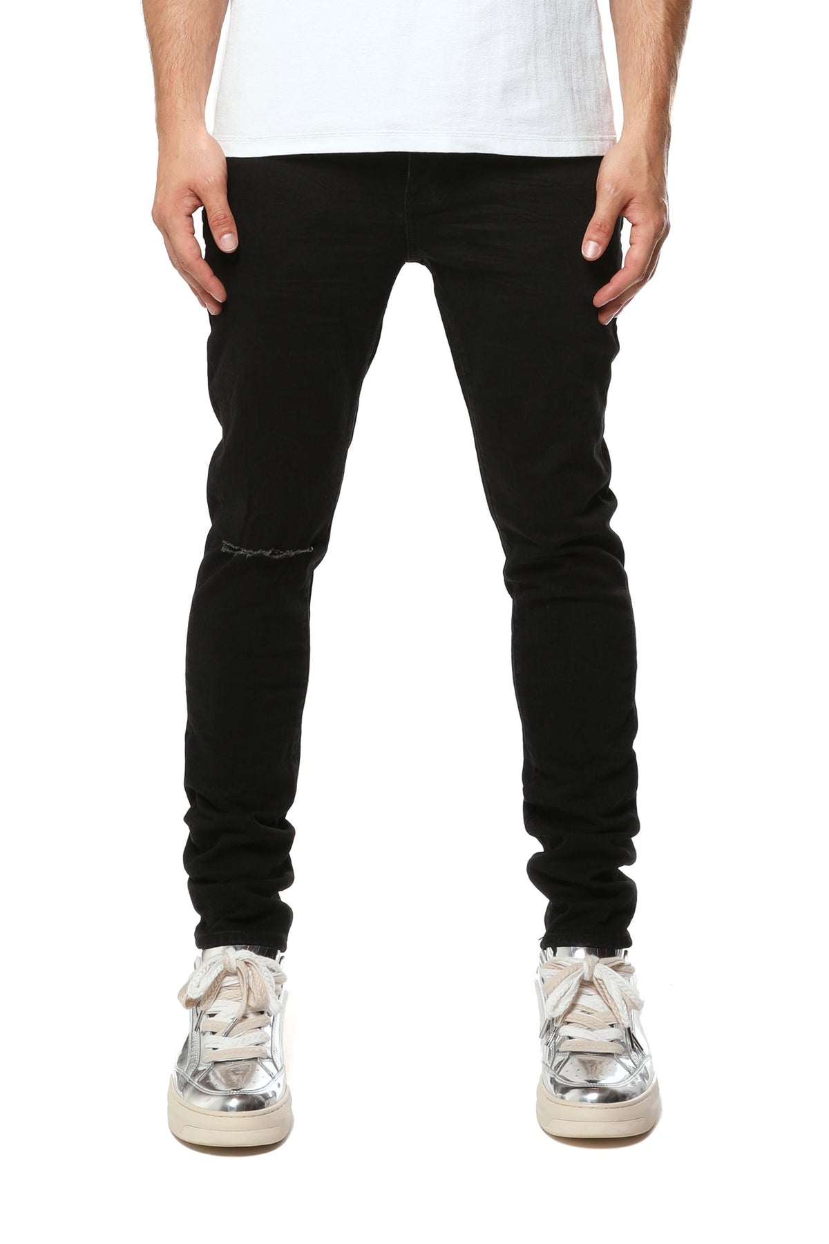Purple Brand Knee Slit Rinse Slim Jean