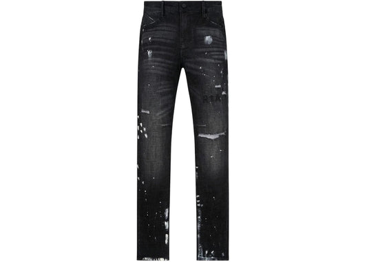 RTA Clayton Distressed Charcoal Paint Jean Black