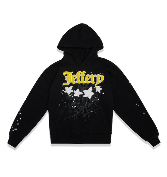 Sp5der Jefferey Hoodie Black Yellow