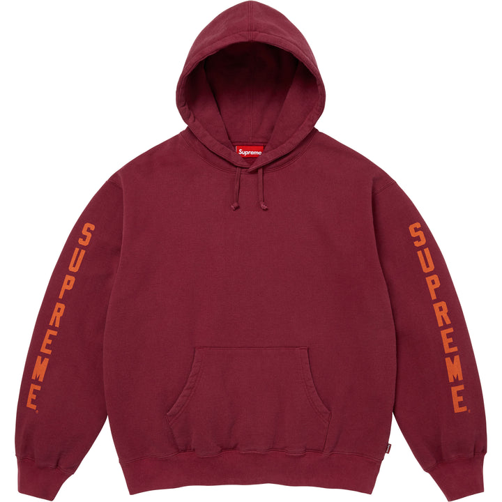 Supreme Washed Logo Hooded Sweatshirt Cardinal