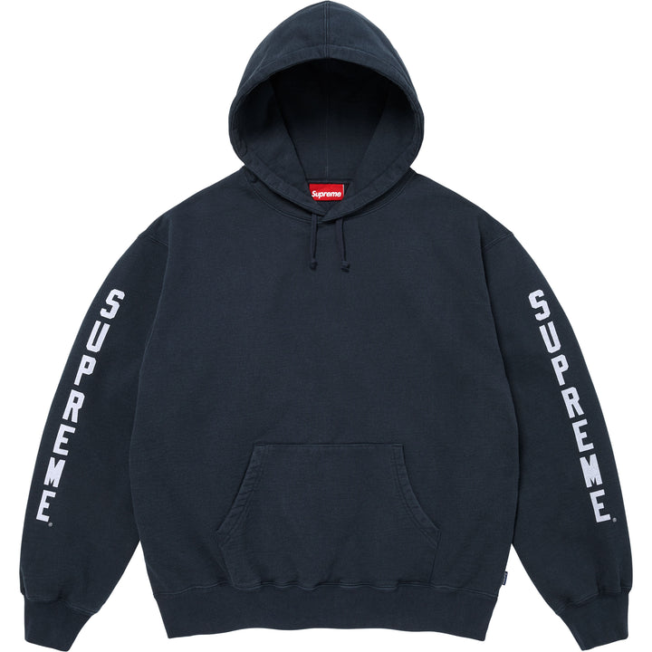 Supreme Washed Logo Hooded Sweatshirt Navy