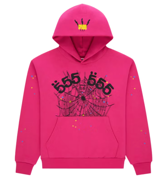 Sp5der Angel Number Hoodie Pink