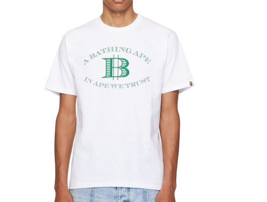 BAPE White Money 'B' Logo T-shirt