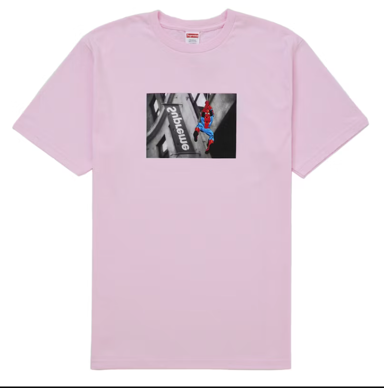 Supreme Spider-Man Tee Light Pink