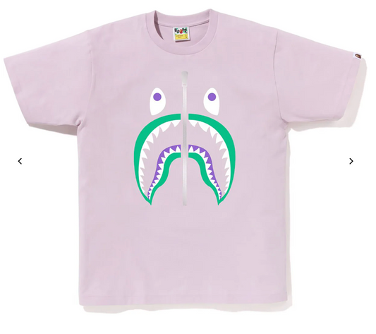 A BATHING APE LIGHT PURPLE SHARK TEE