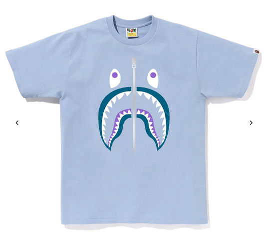A BATHING APE BLUE SHARK TEE