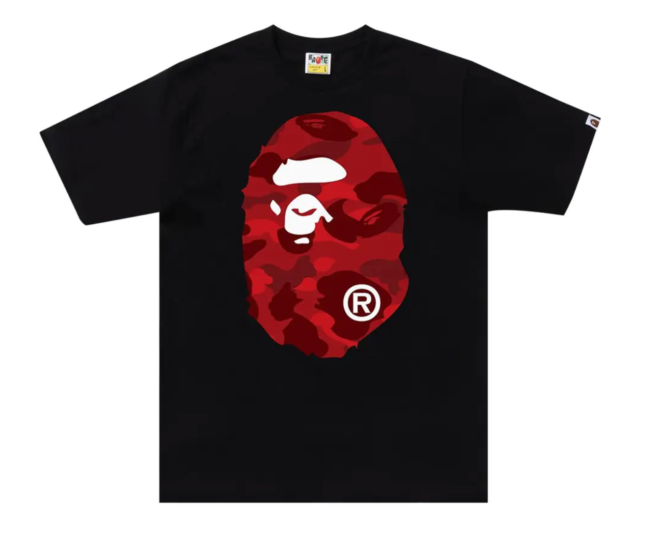 BAPE Color Camo Big Ape Head Tee 'Black/Red'