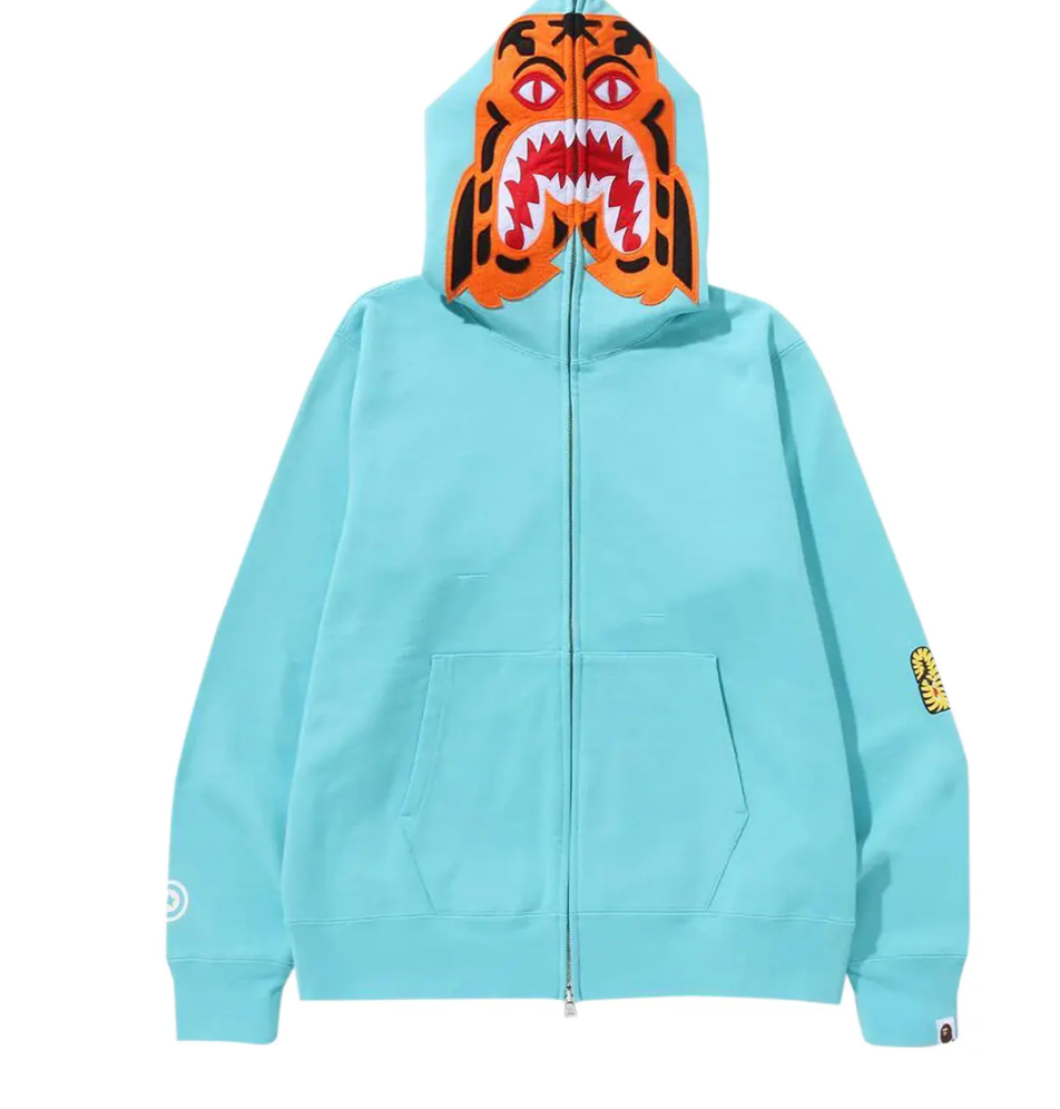 BAPE Tiger Full Zip Hoodie 'Teal'