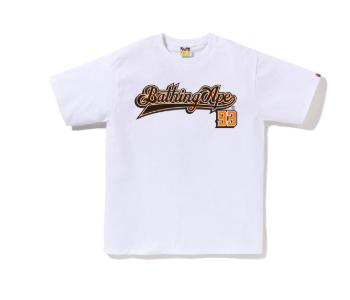 BAPE Baseball Logo Tee White/Orange