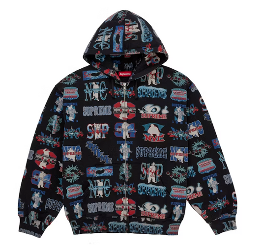 Supreme Flash Zip Up Hooded Sweatshirt 'Black'