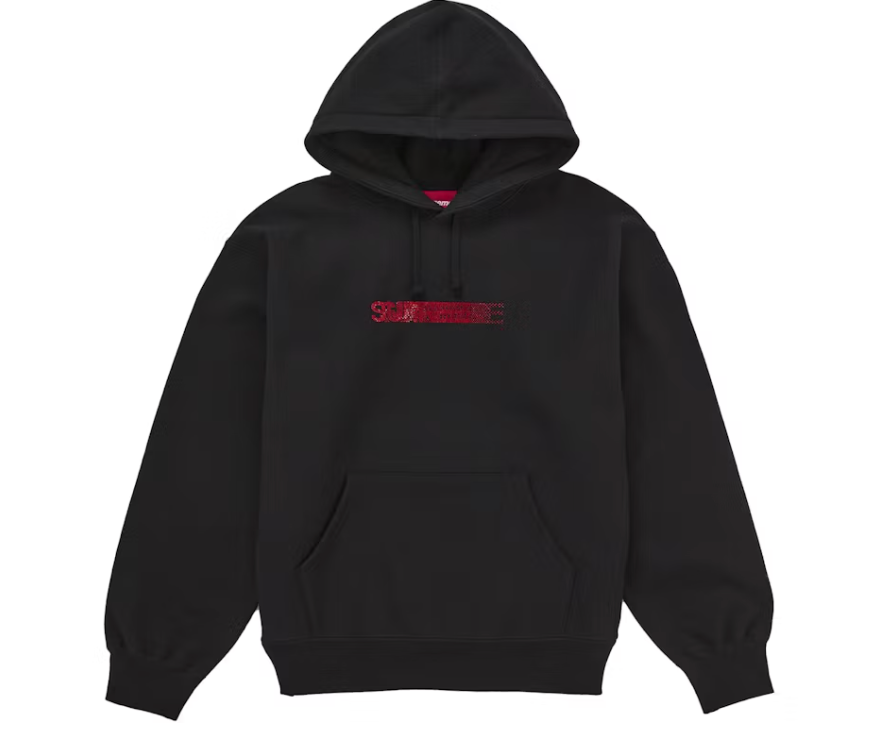 Supreme Swarovski Motion Logo Hooded Sweatshirt 'Black'