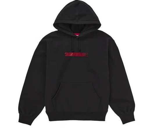 Supreme Swarovski Motion Logo Hooded Sweatshirt 'Black'