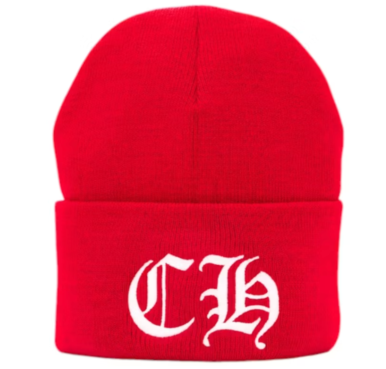Chrome Hearts CH Logo Beanie Red/White