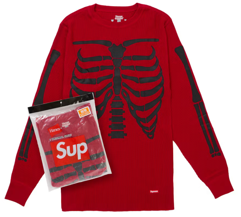 Supreme Hanes Bones Thermal Crew FW26 (1 Pack) Red