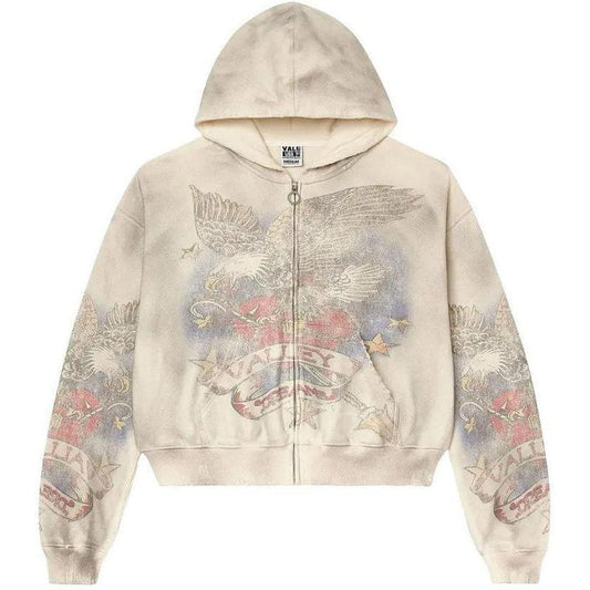 Vale Forever Nostalgia Zip Up Hoodie Cream