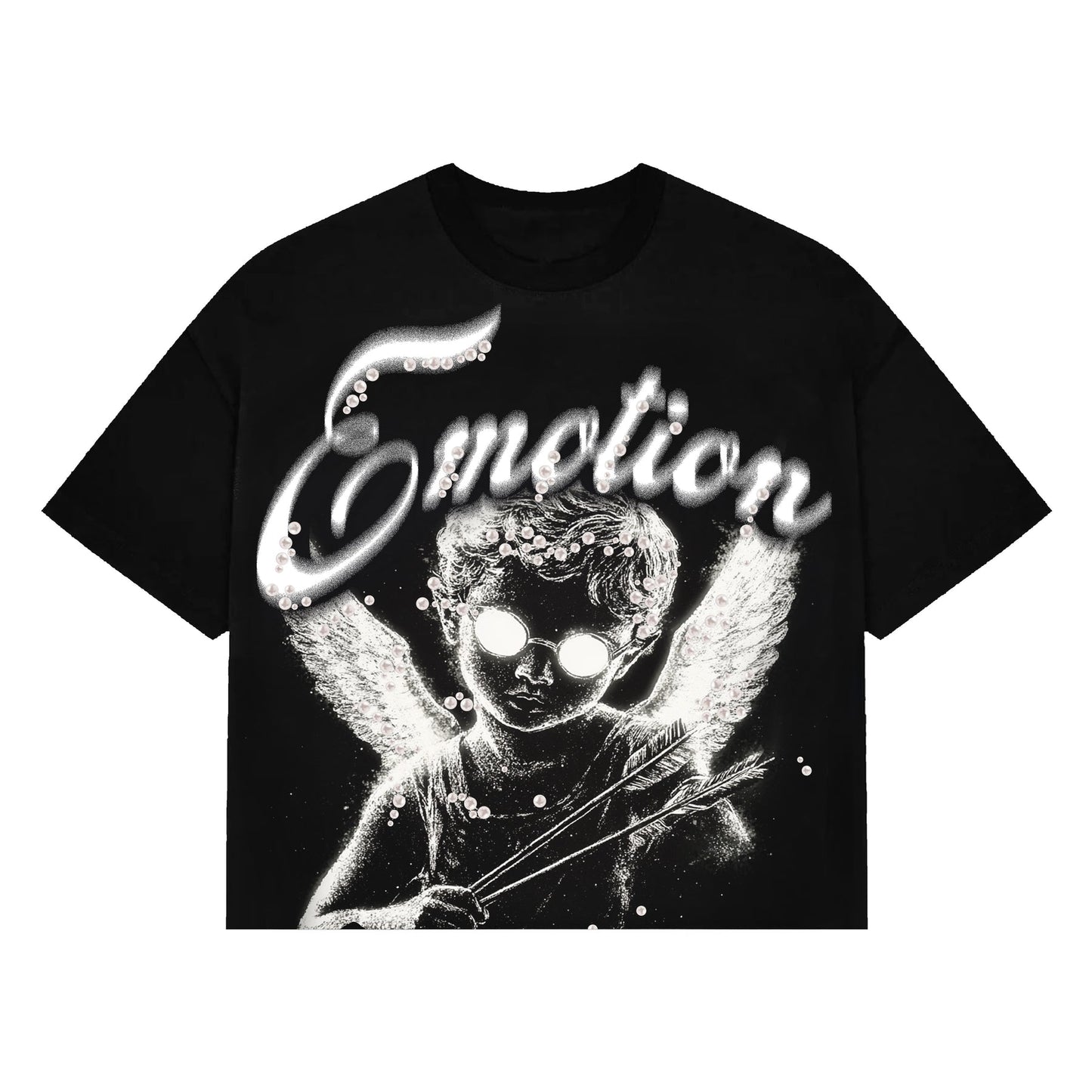 Mixed Emotion Pearl Tee Black