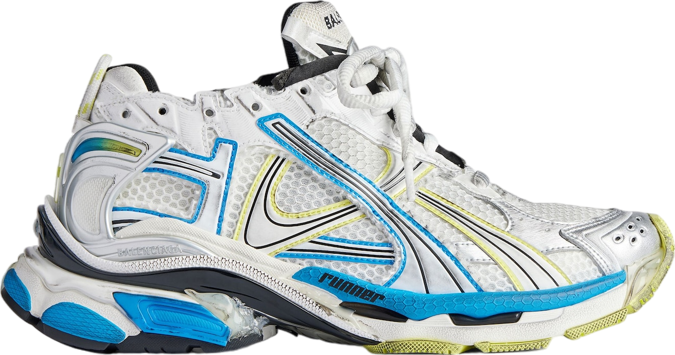 USED Balenciaga Runner White Yellow Blue